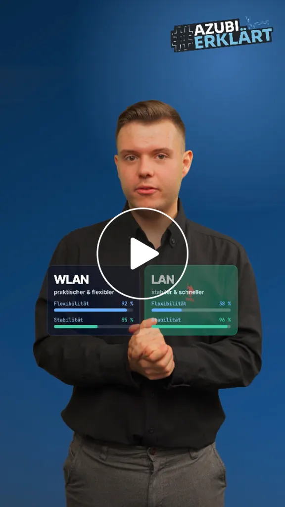 Reel aus der Serie AzubiErklärt: WLAN gegen LAN